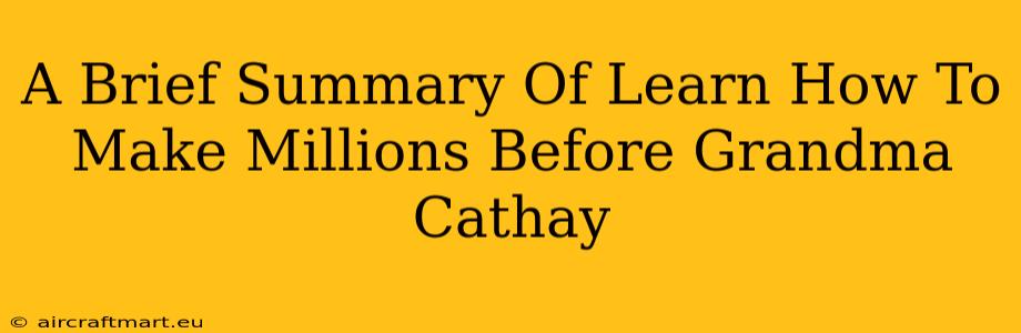 A Brief Summary Of Learn How To Make Millions Before Grandma Cathay