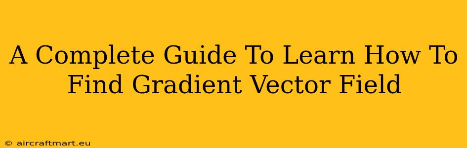 A Complete Guide To Learn How To Find Gradient Vector Field