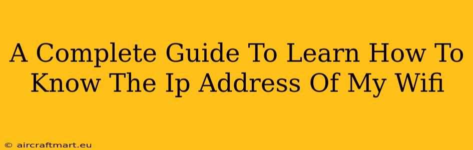 A Complete Guide To Learn How To Know The Ip Address Of My Wifi