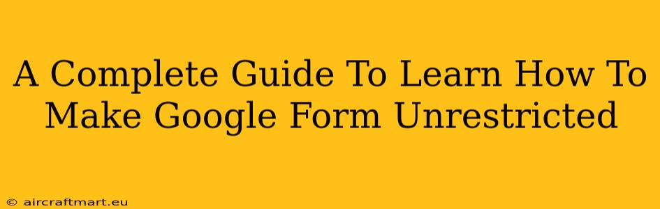 A Complete Guide To Learn How To Make Google Form Unrestricted