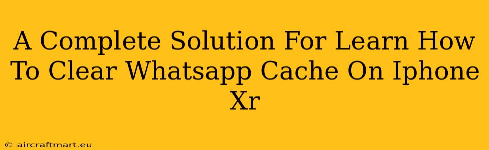 A Complete Solution For Learn How To Clear Whatsapp Cache On Iphone Xr