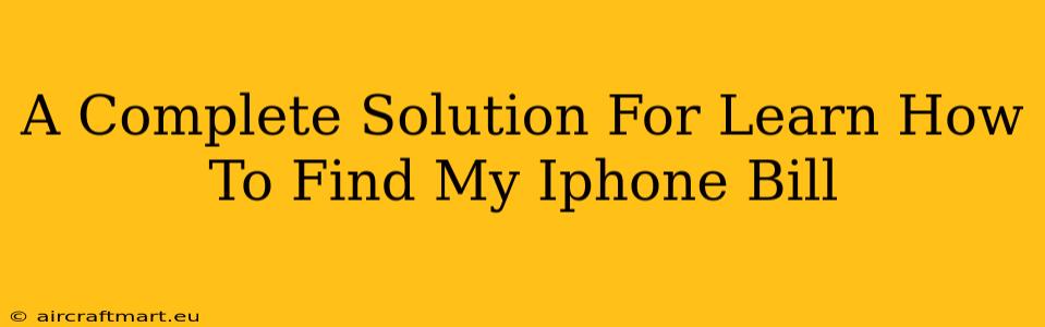 A Complete Solution For Learn How To Find My Iphone Bill