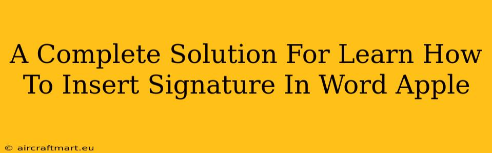 A Complete Solution For Learn How To Insert Signature In Word Apple