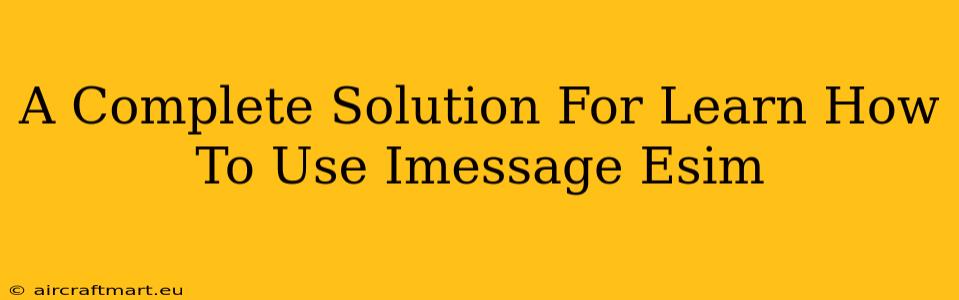 A Complete Solution For Learn How To Use Imessage Esim