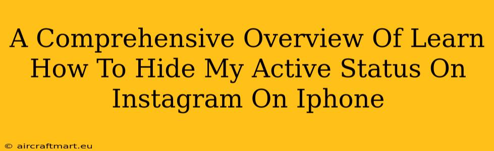 A Comprehensive Overview Of Learn How To Hide My Active Status On Instagram On Iphone