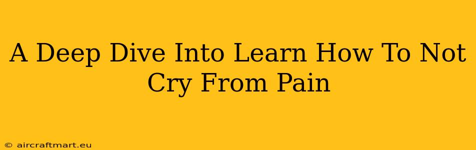 A Deep Dive Into Learn How To Not Cry From Pain