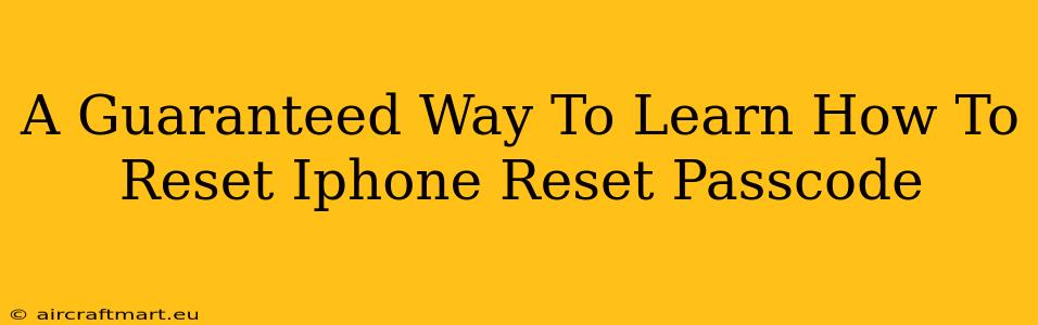 A Guaranteed Way To Learn How To Reset Iphone Reset Passcode