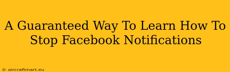 A Guaranteed Way To Learn How To Stop Facebook Notifications