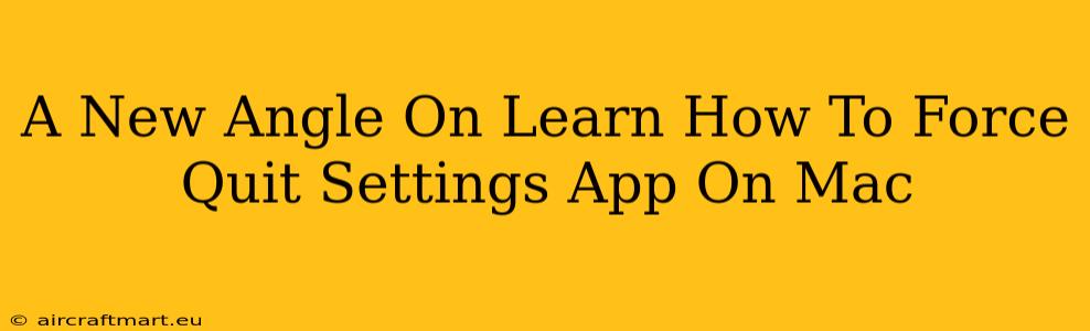 A New Angle On Learn How To Force Quit Settings App On Mac