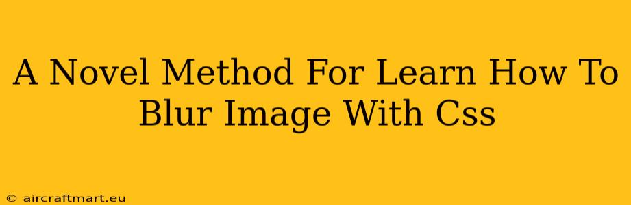 A Novel Method For Learn How To Blur Image With Css