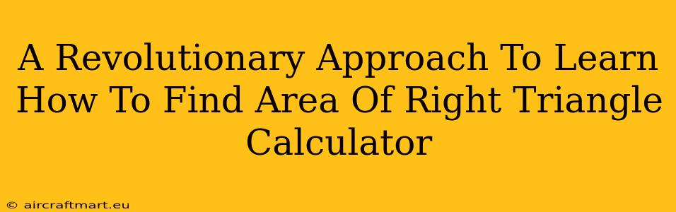 A Revolutionary Approach To Learn How To Find Area Of Right Triangle Calculator