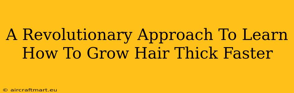 A Revolutionary Approach To Learn How To Grow Hair Thick Faster