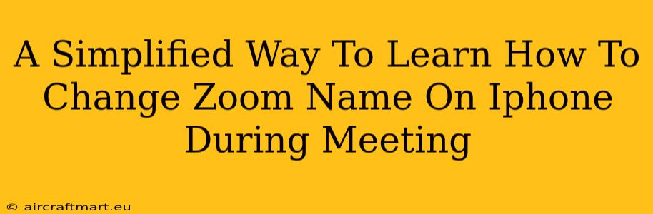 A Simplified Way To Learn How To Change Zoom Name On Iphone During Meeting