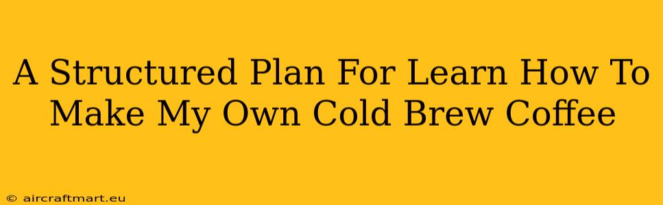 A Structured Plan For Learn How To Make My Own Cold Brew Coffee