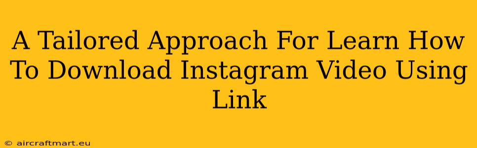 A Tailored Approach For Learn How To Download Instagram Video Using Link