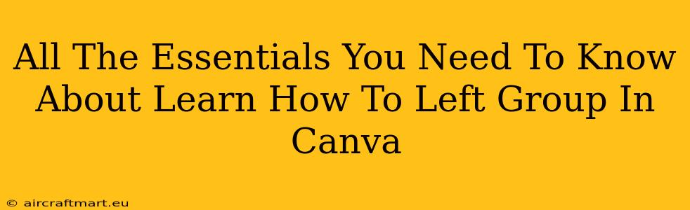 All The Essentials You Need To Know About Learn How To Left Group In Canva