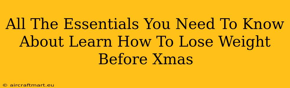 All The Essentials You Need To Know About Learn How To Lose Weight Before Xmas