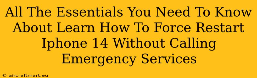 All The Essentials You Need To Know About Learn How To Force Restart Iphone 14 Without Calling Emergency Services