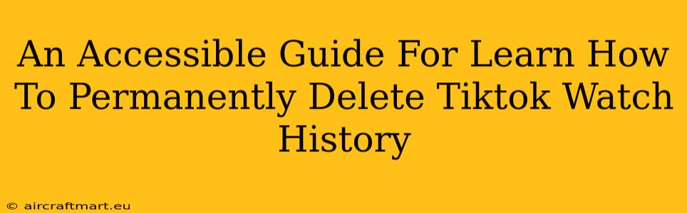 An Accessible Guide For Learn How To Permanently Delete Tiktok Watch History