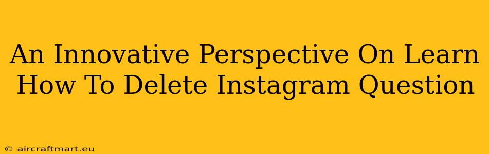 An Innovative Perspective On Learn How To Delete Instagram Question