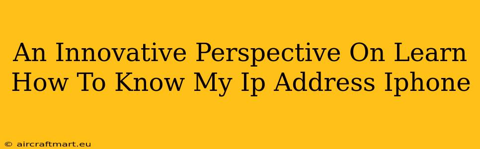 An Innovative Perspective On Learn How To Know My Ip Address Iphone