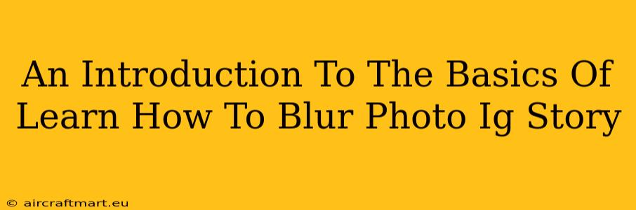 An Introduction To The Basics Of Learn How To Blur Photo Ig Story