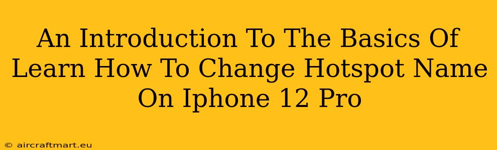 An Introduction To The Basics Of Learn How To Change Hotspot Name On Iphone 12 Pro