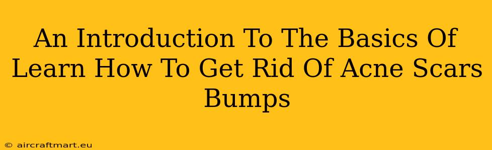 An Introduction To The Basics Of Learn How To Get Rid Of Acne Scars Bumps