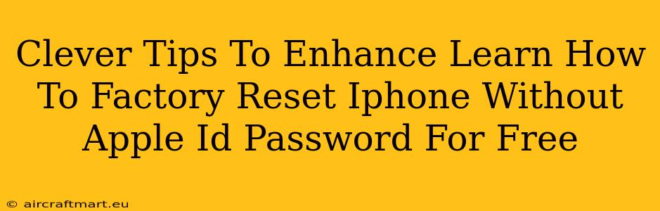 Clever Tips To Enhance Learn How To Factory Reset Iphone Without Apple Id Password For Free