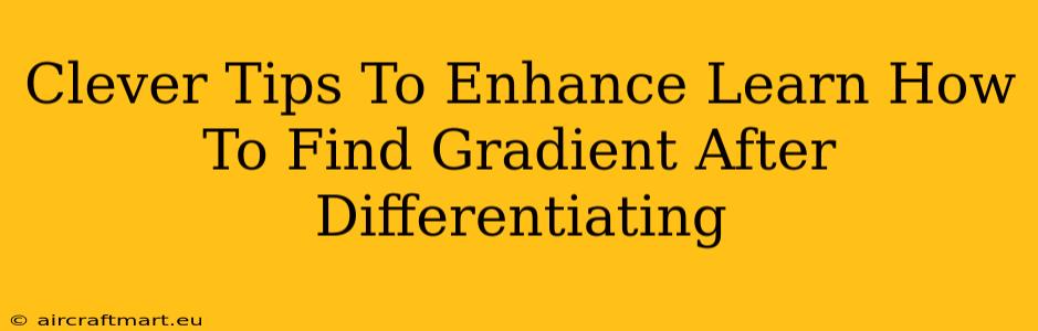 Clever Tips To Enhance Learn How To Find Gradient After Differentiating