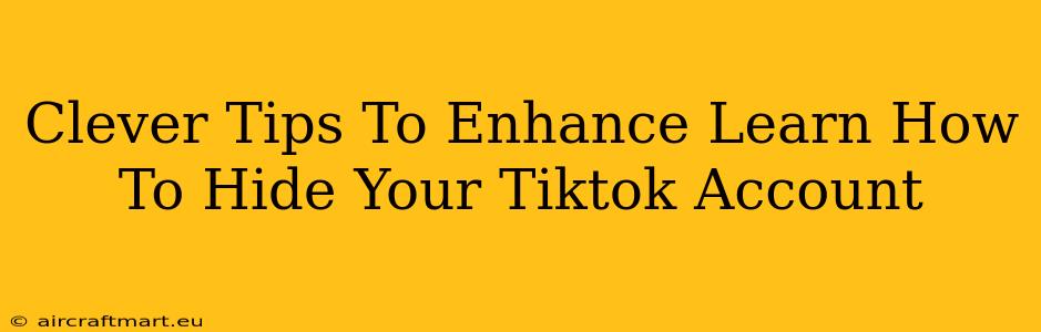 Clever Tips To Enhance Learn How To Hide Your Tiktok Account