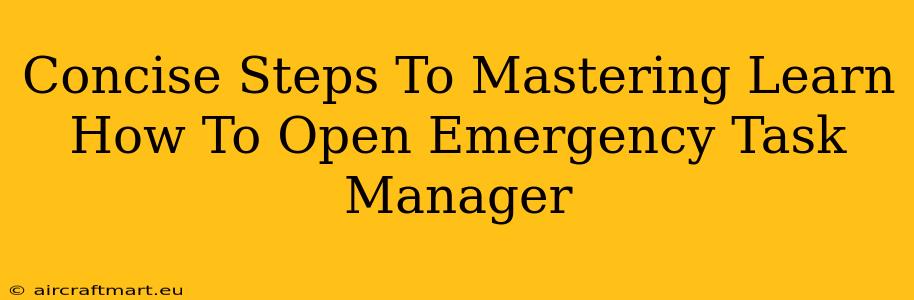 Concise Steps To Mastering Learn How To Open Emergency Task Manager