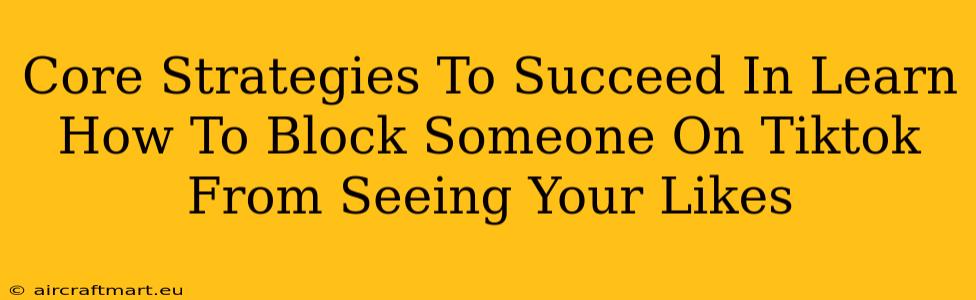 Core Strategies To Succeed In Learn How To Block Someone On Tiktok From Seeing Your Likes