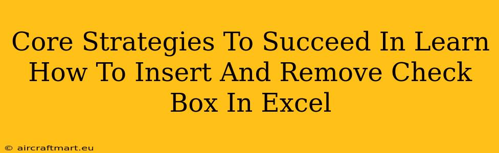 Core Strategies To Succeed In Learn How To Insert And Remove Check Box In Excel