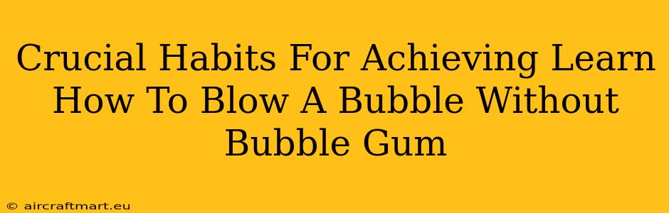 Crucial Habits For Achieving Learn How To Blow A Bubble Without Bubble Gum