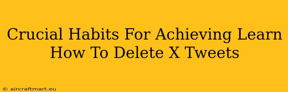 Crucial Habits For Achieving Learn How To Delete X Tweets