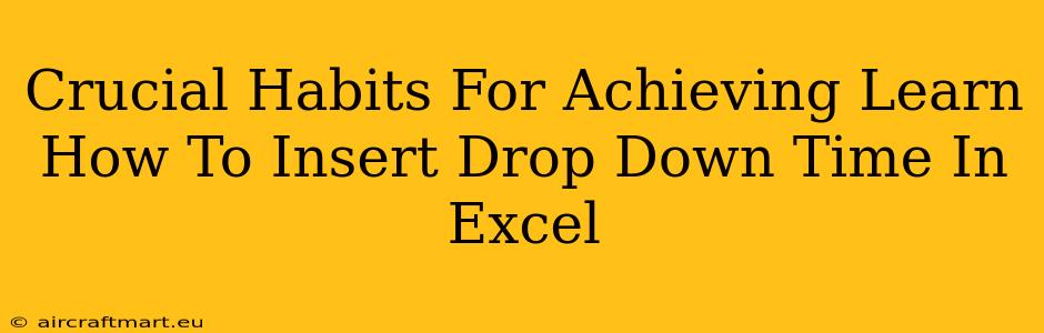 Crucial Habits For Achieving Learn How To Insert Drop Down Time In Excel