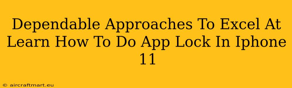 Dependable Approaches To Excel At Learn How To Do App Lock In Iphone 11