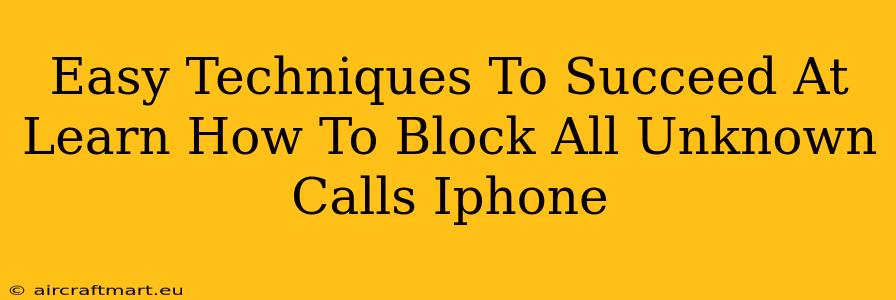 Easy Techniques To Succeed At Learn How To Block All Unknown Calls Iphone