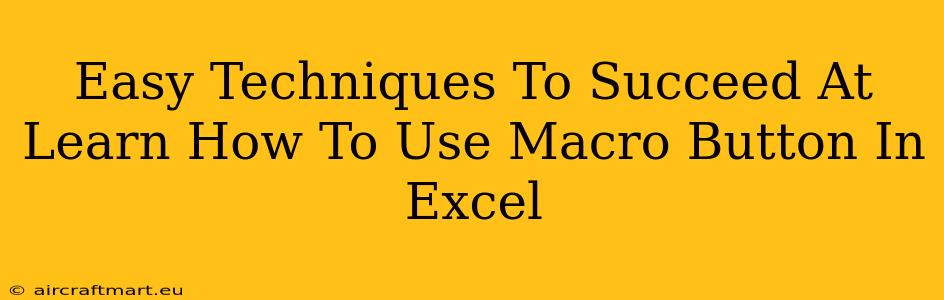 Easy Techniques To Succeed At Learn How To Use Macro Button In Excel