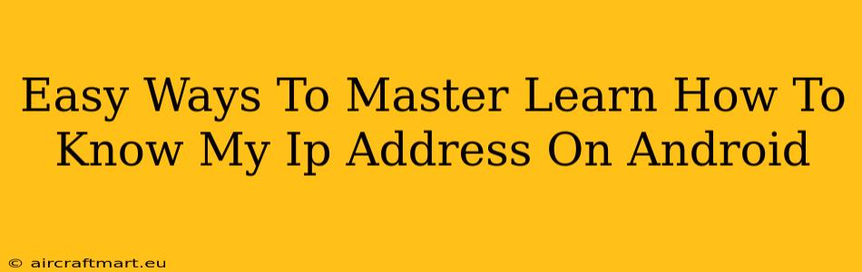 Easy Ways To Master Learn How To Know My Ip Address On Android