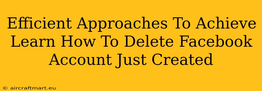 Efficient Approaches To Achieve Learn How To Delete Facebook Account Just Created