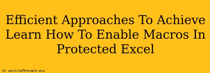 Efficient Approaches To Achieve Learn How To Enable Macros In Protected Excel