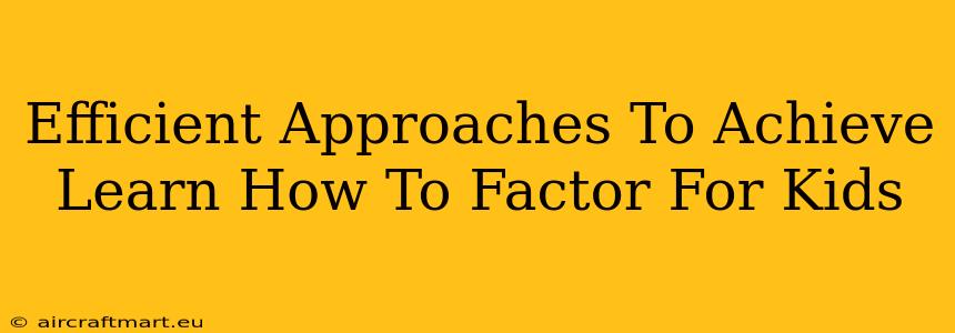 Efficient Approaches To Achieve Learn How To Factor For Kids