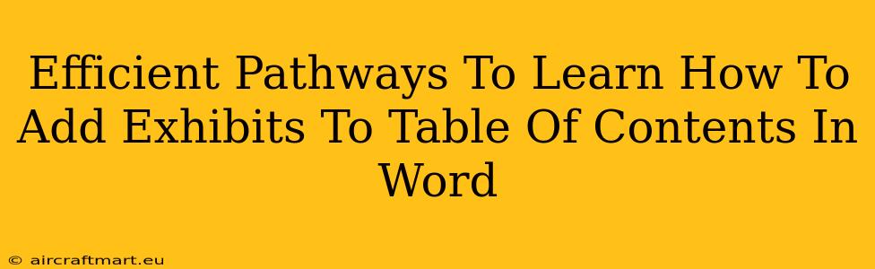 Efficient Pathways To Learn How To Add Exhibits To Table Of Contents In Word