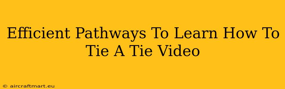 Efficient Pathways To Learn How To Tie A Tie Video