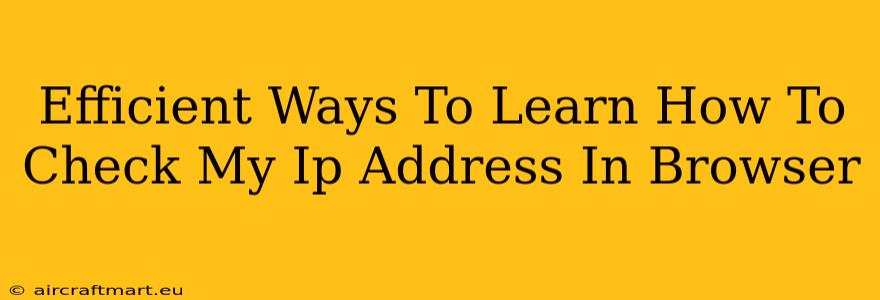 Efficient Ways To Learn How To Check My Ip Address In Browser