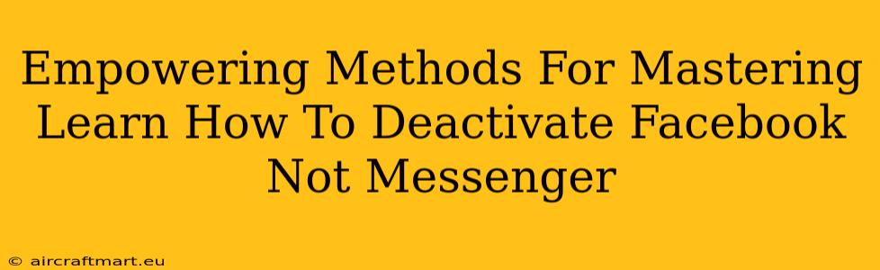 Empowering Methods For Mastering Learn How To Deactivate Facebook Not Messenger