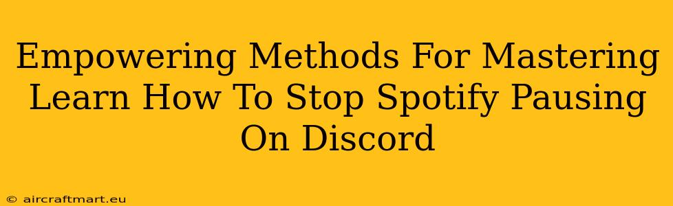 Empowering Methods For Mastering Learn How To Stop Spotify Pausing On Discord