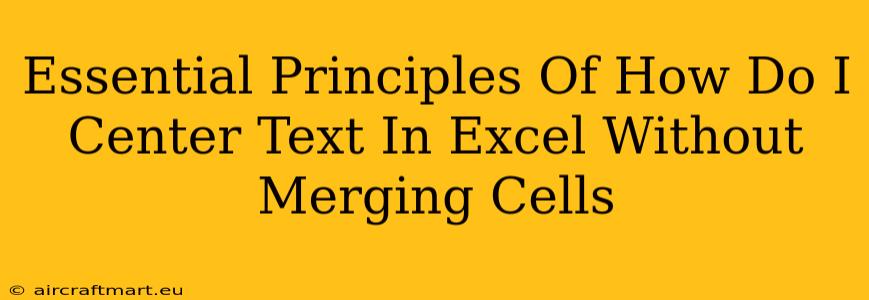 Essential Principles Of How Do I Center Text In Excel Without Merging Cells